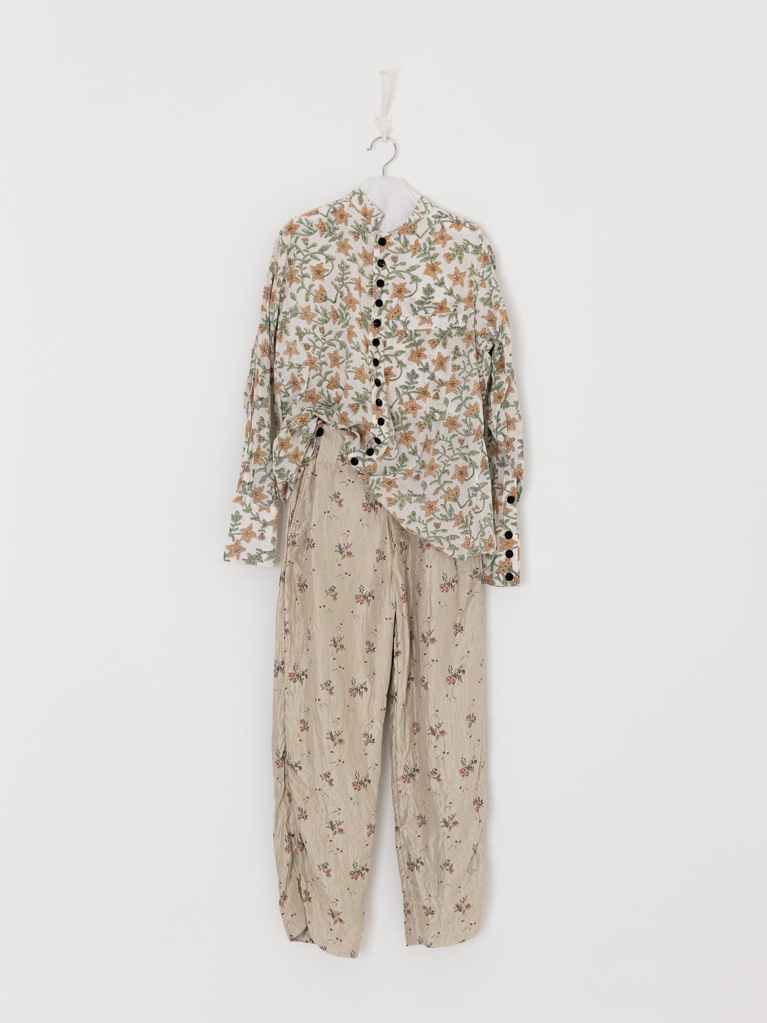 John Alexander Skelton Oldfield Shirt in White/Green/Peach - JOHN ALEXANDER SKELTON at Worthwhile - shop TOP