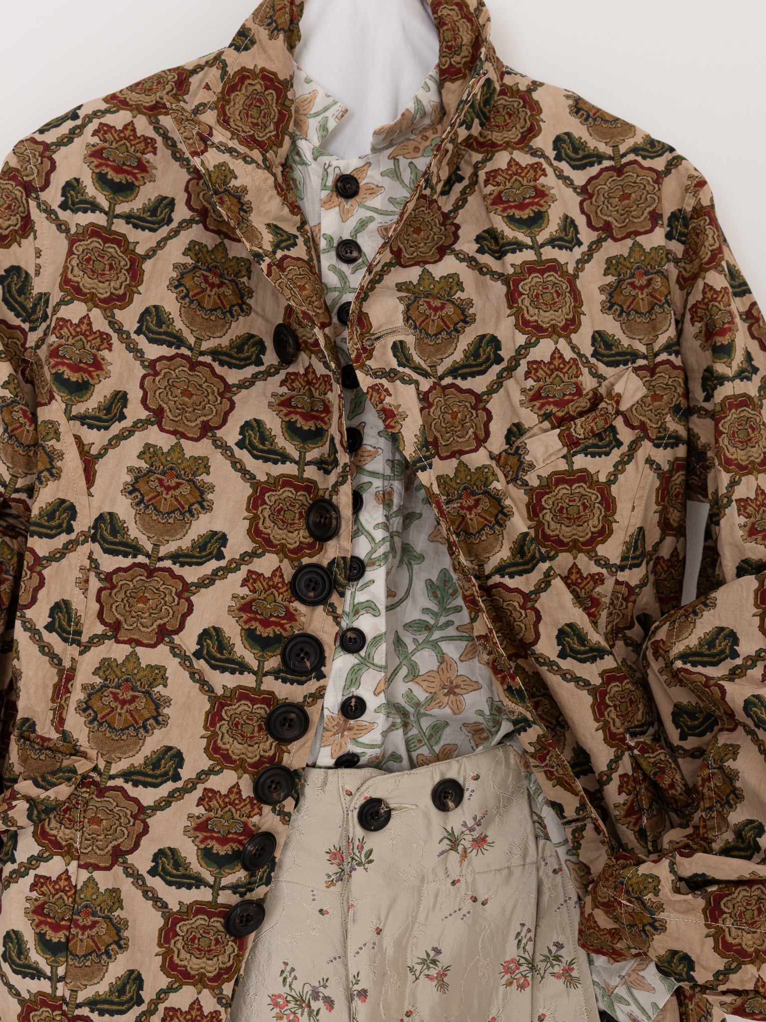 John Alexander Skelton Horace Cinch Coat in Tea/Flower - JOHN ALEXANDER SKELTON at Worthwhile - shop COAT