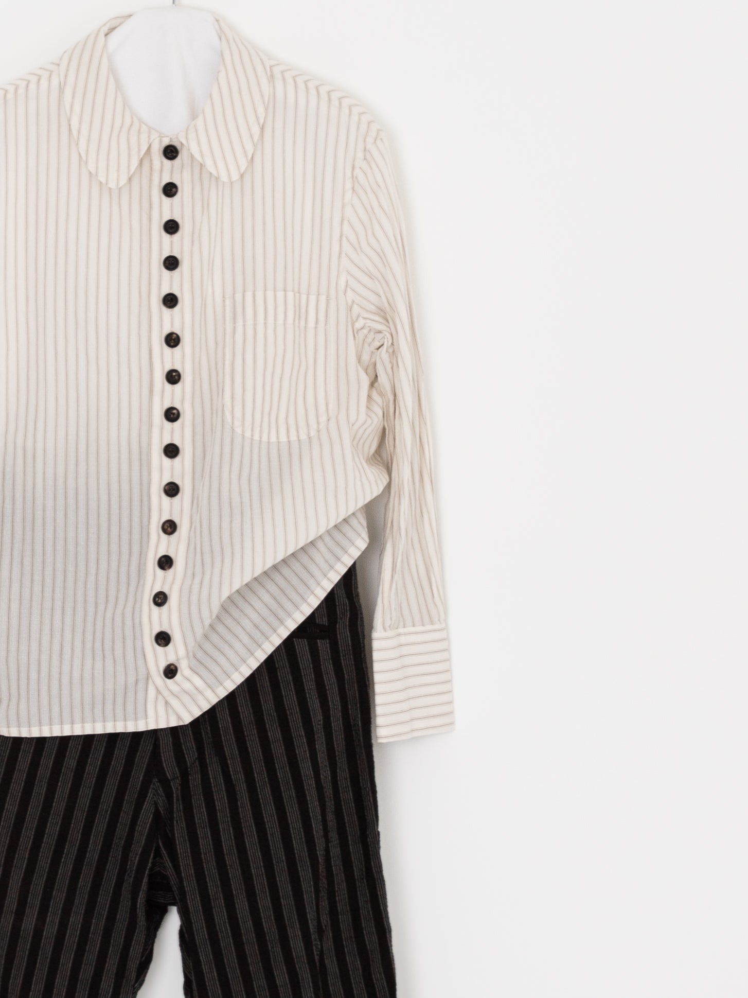 John Alexander Skelton Equinox Shirt in White/Bronze - JOHN ALEXANDER SKELTON at Worthwhile - shop TOP