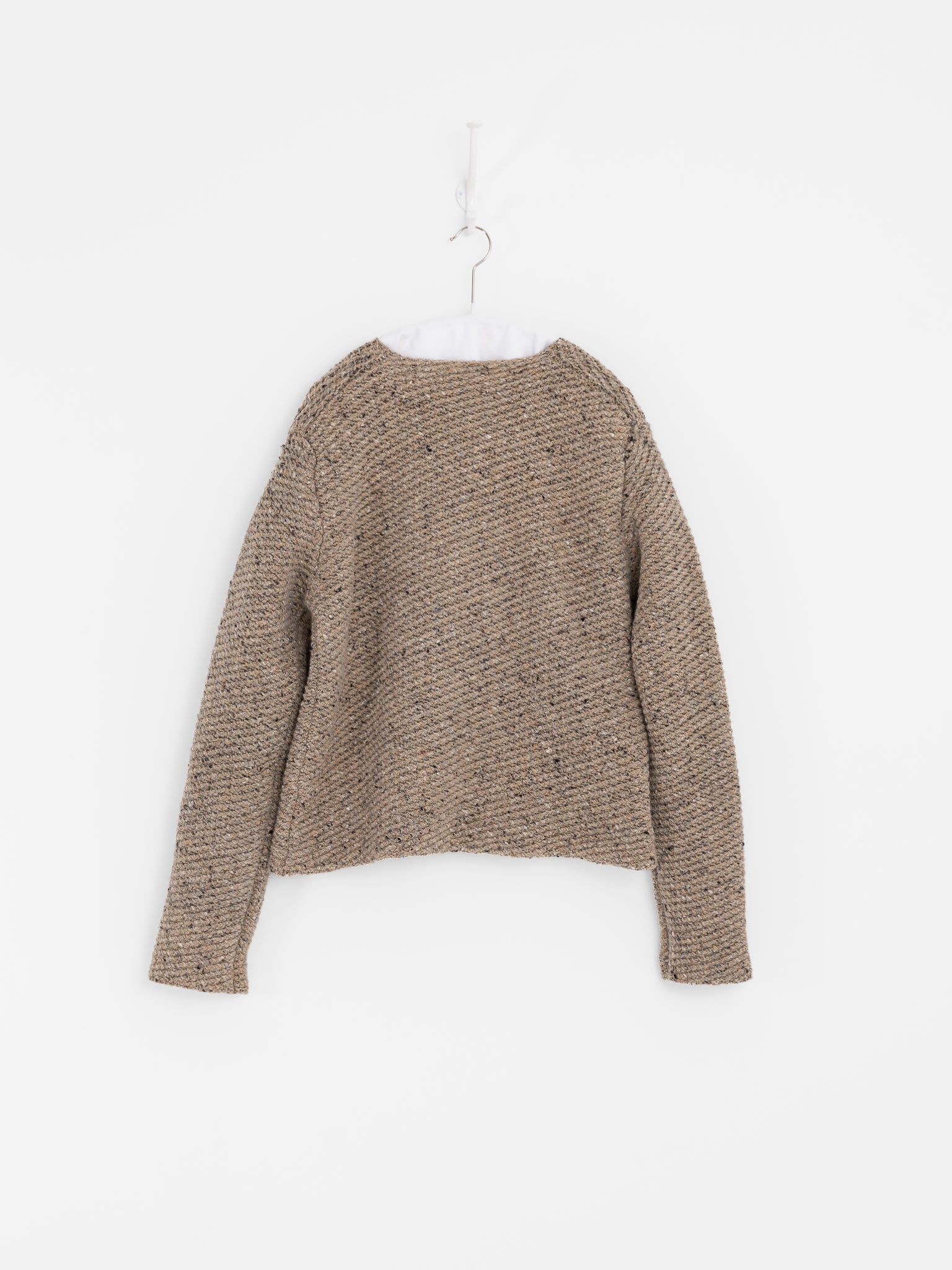 John Alexander Skelton Round Neck Pullover in Oatmeal Tweed - JOHN ALEXANDER SKELTON at Worthwhile - shop SWEATER