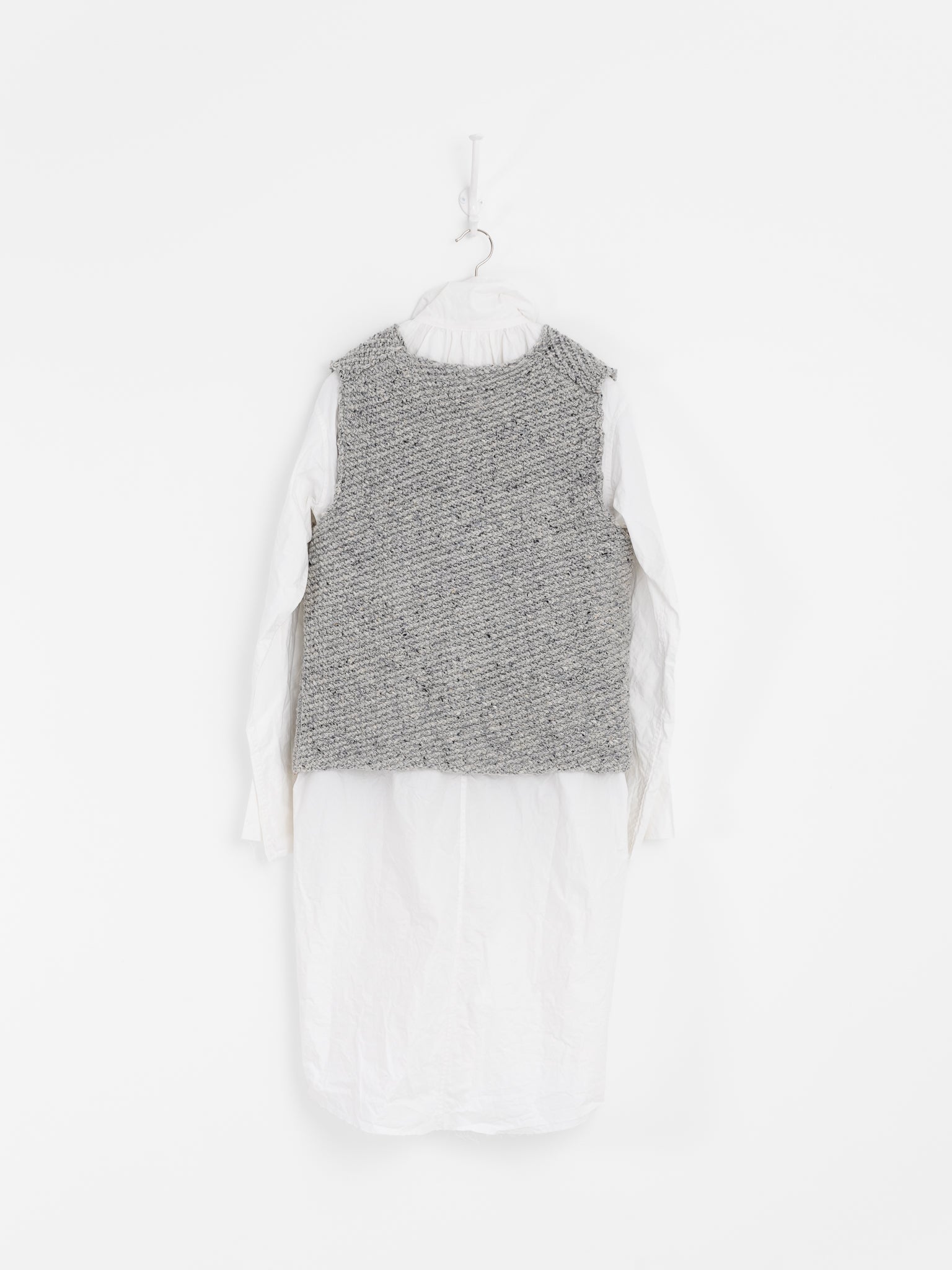 John Alexander Skelton Round Neck Waistcoat in Light Grey Tweed - JOHN ALEXANDER SKELTON at Worthwhile - shop VEST