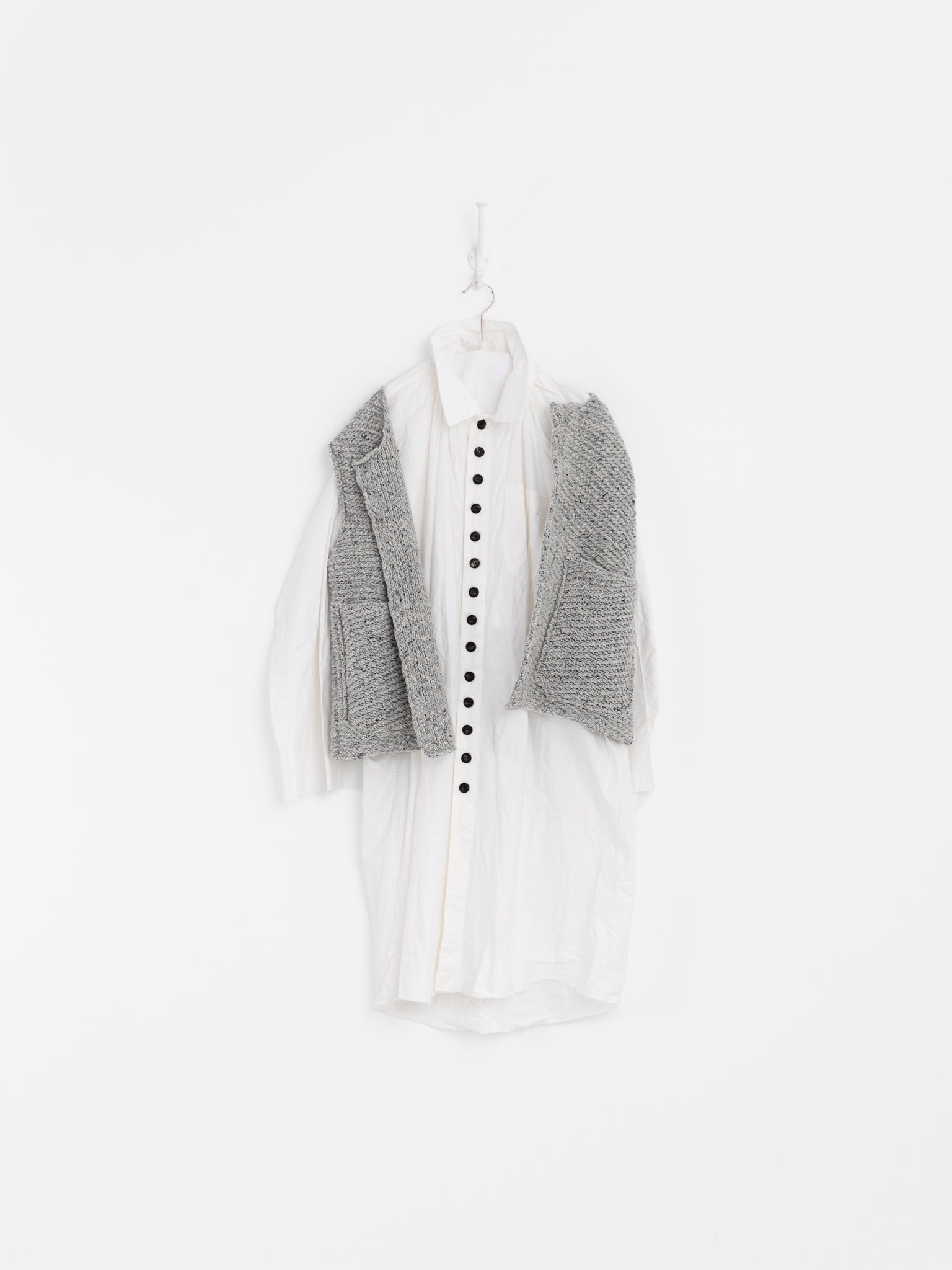 John Alexander Skelton Round Neck Waistcoat in Light Grey Tweed - JOHN ALEXANDER SKELTON at Worthwhile - shop VEST