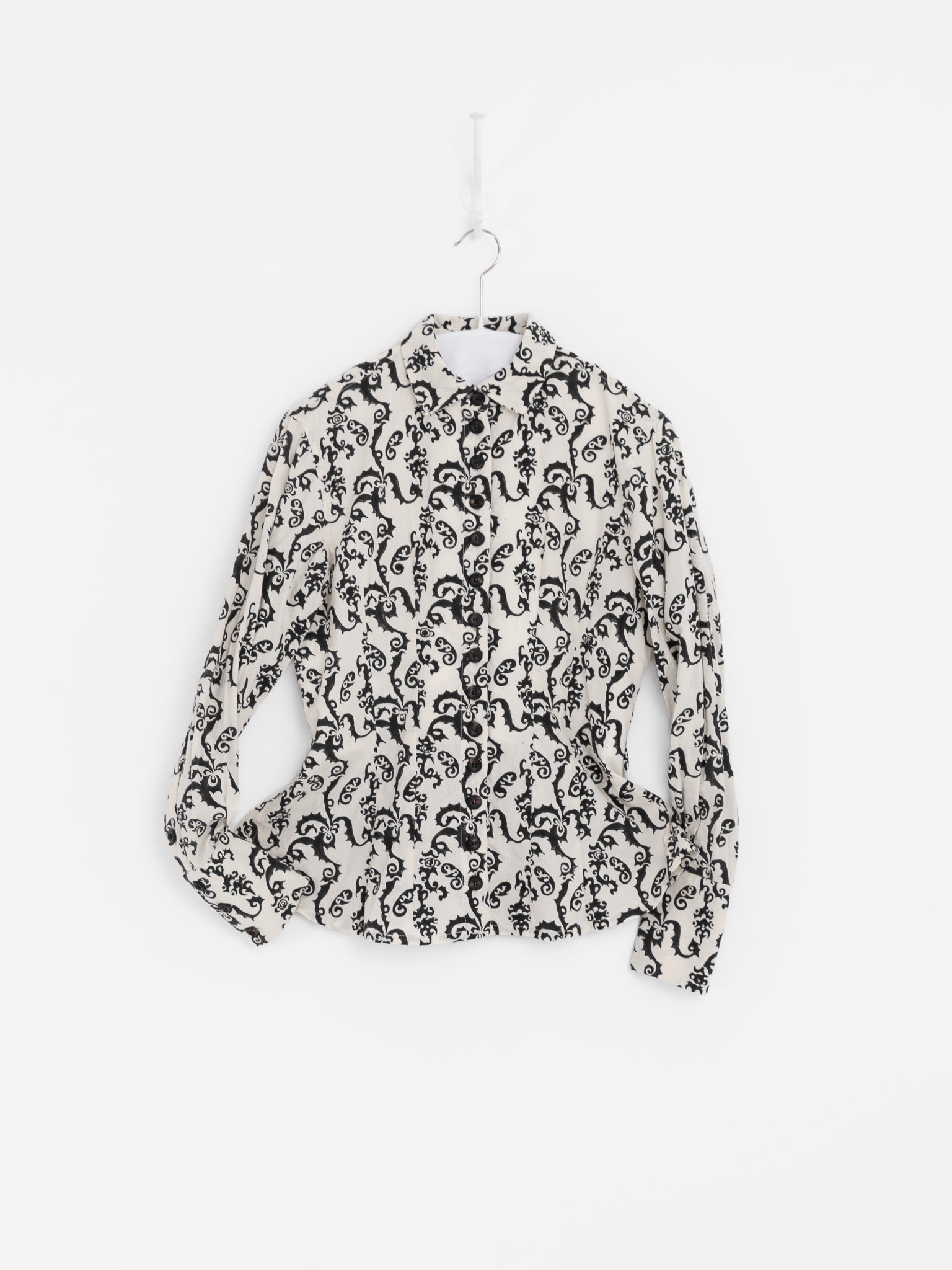 John Alexander Skelton Moon Shirt in Cream & Black - JOHN ALEXANDER SKELTON at Worthwhile - shop TOP