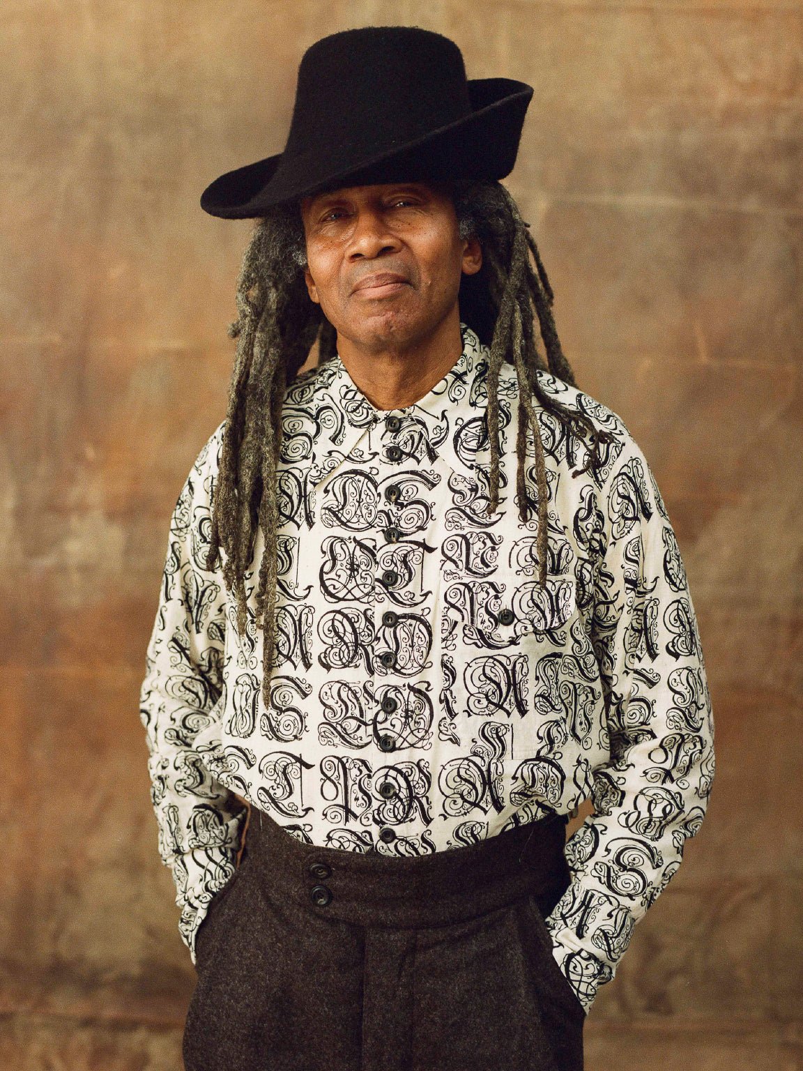 John Alexander Skelton Clink Shirt in Cream & Black Print - JOHN ALEXANDER SKELTON at Worthwhile