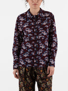 John Alexander Skelton Equinox Shirt in Blue/Brown/Cream Print - JOHN ALEXANDER SKELTON at Worthwhile
