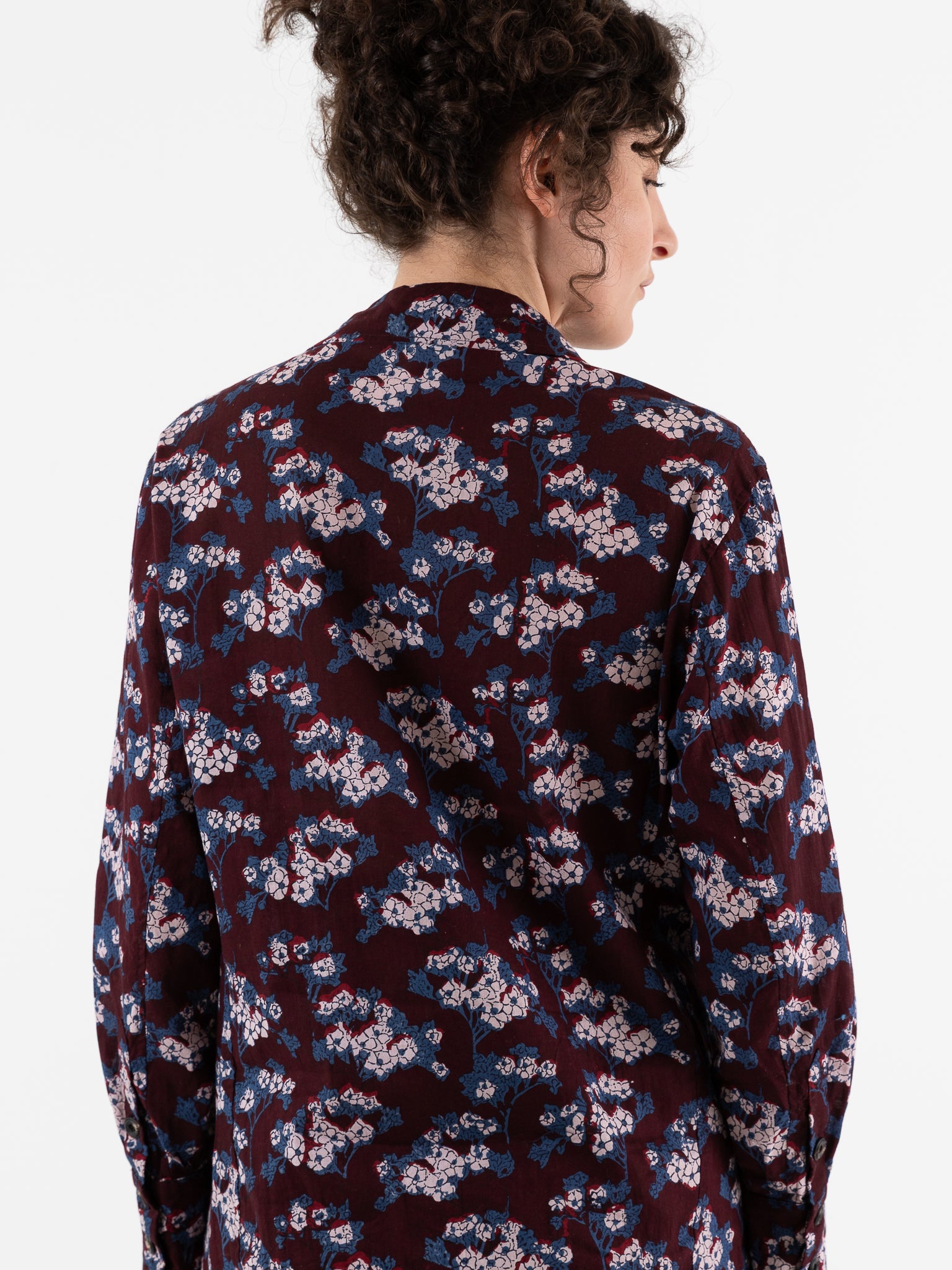 John Alexander Skelton Equinox Shirt in Blue/Brown/Cream Print - JOHN ALEXANDER SKELTON at Worthwhile