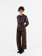 John Alexander Skelton Equinox Shirt in Blue/Brown/Cream Print - JOHN ALEXANDER SKELTON at Worthwhile