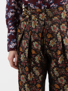 John Alexander Skelton Filigree Trouser in Black & Floral Silk - JOHN ALEXANDER SKELTON at Worthwhile