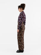 John Alexander Skelton Filigree Trouser in Black & Floral Silk - JOHN ALEXANDER SKELTON at Worthwhile
