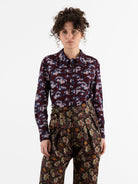 John Alexander Skelton Filigree Trouser in Black & Floral Silk - JOHN ALEXANDER SKELTON at Worthwhile