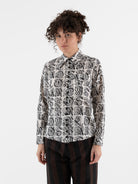 John Alexander Skelton Clink Shirt in Cream & Black Print - JOHN ALEXANDER SKELTON at Worthwhile