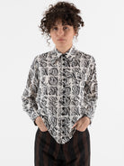 John Alexander Skelton Clink Shirt in Cream & Black Print - JOHN ALEXANDER SKELTON at Worthwhile