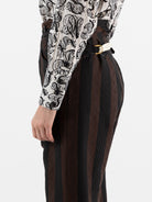 John Alexander Skelton Kilvert Trouser in Black & Brown Stripe - JOHN ALEXANDER SKELTON at Worthwhile