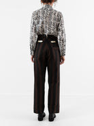 John Alexander Skelton Kilvert Trouser in Black & Brown Stripe - JOHN ALEXANDER SKELTON at Worthwhile