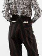 John Alexander Skelton Kilvert Trouser in Black & Brown Stripe - JOHN ALEXANDER SKELTON at Worthwhile