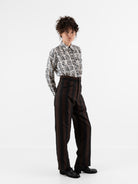 John Alexander Skelton Kilvert Trouser in Black & Brown Stripe - JOHN ALEXANDER SKELTON at Worthwhile
