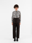 John Alexander Skelton Kilvert Trouser in Black & Brown Stripe - JOHN ALEXANDER SKELTON at Worthwhile