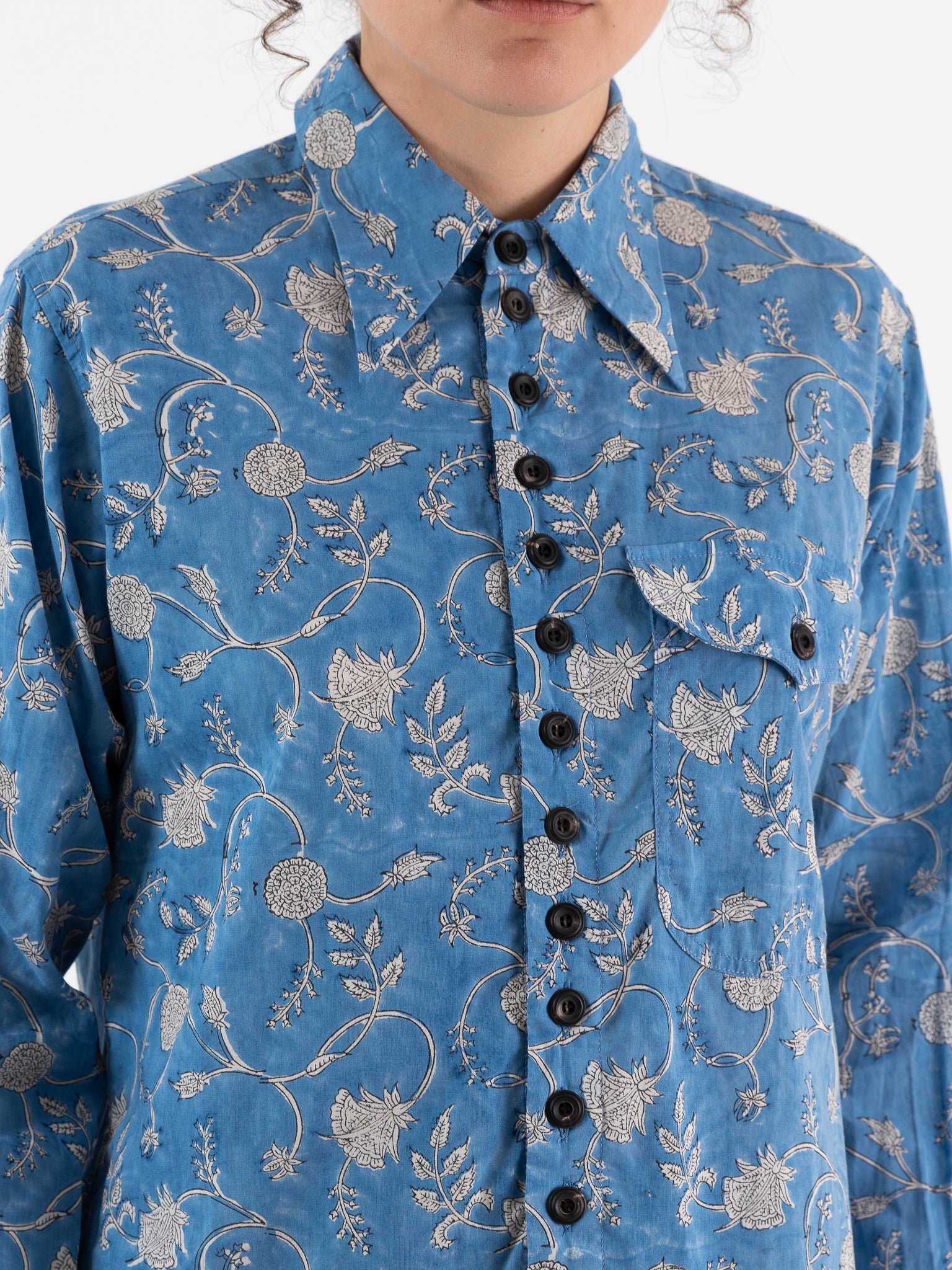 John Alexander Skelton Clink Shirt in Blue/White - JOHN ALEXANDER SKELTON at Worthwhile
