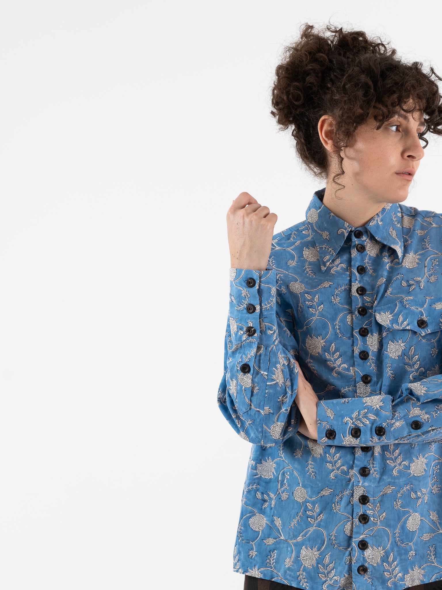 John Alexander Skelton Clink Shirt in Blue/White - JOHN ALEXANDER SKELTON at Worthwhile