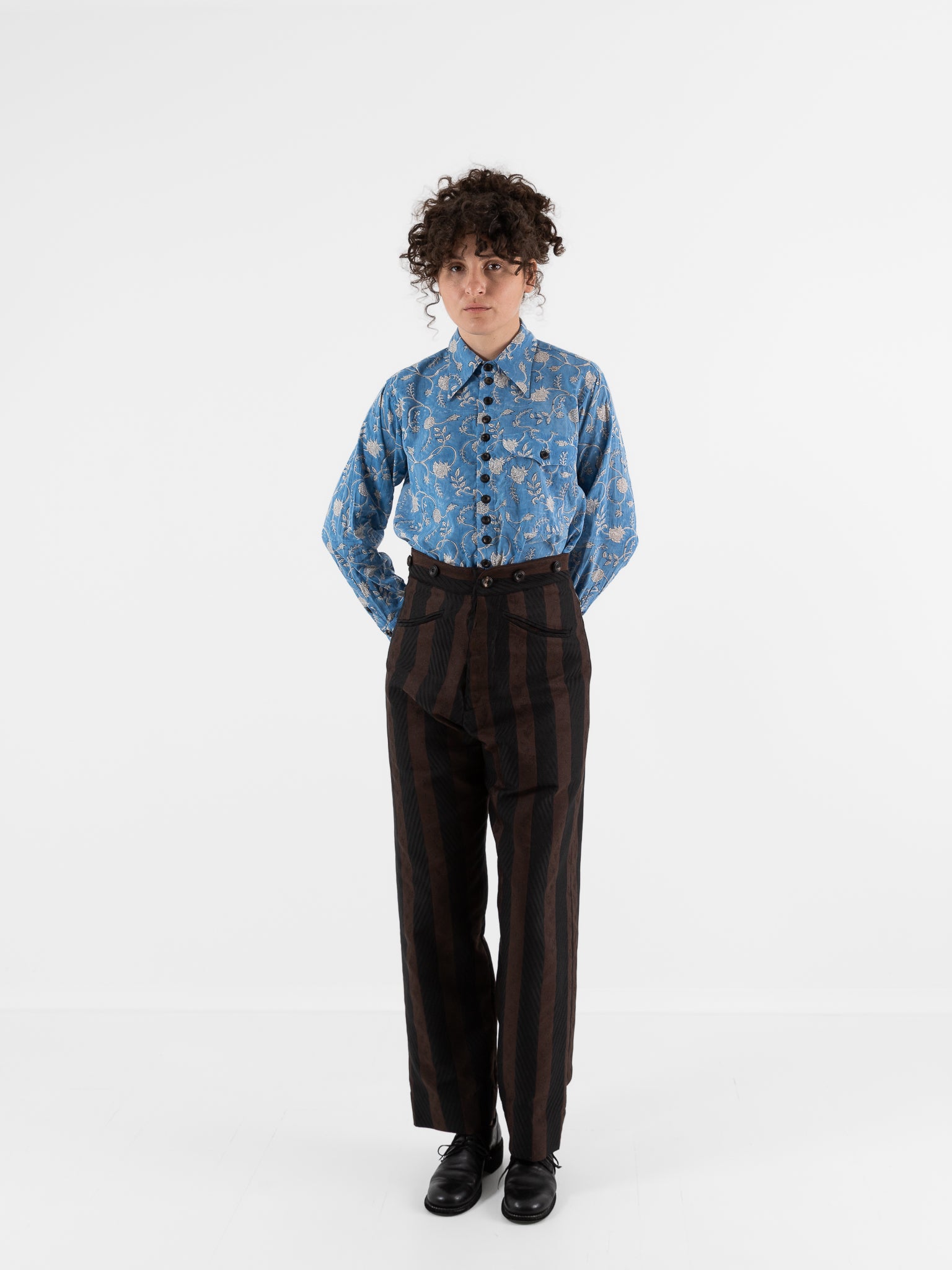 John Alexander Skelton Clink Shirt in Blue/White - JOHN ALEXANDER SKELTON at Worthwhile