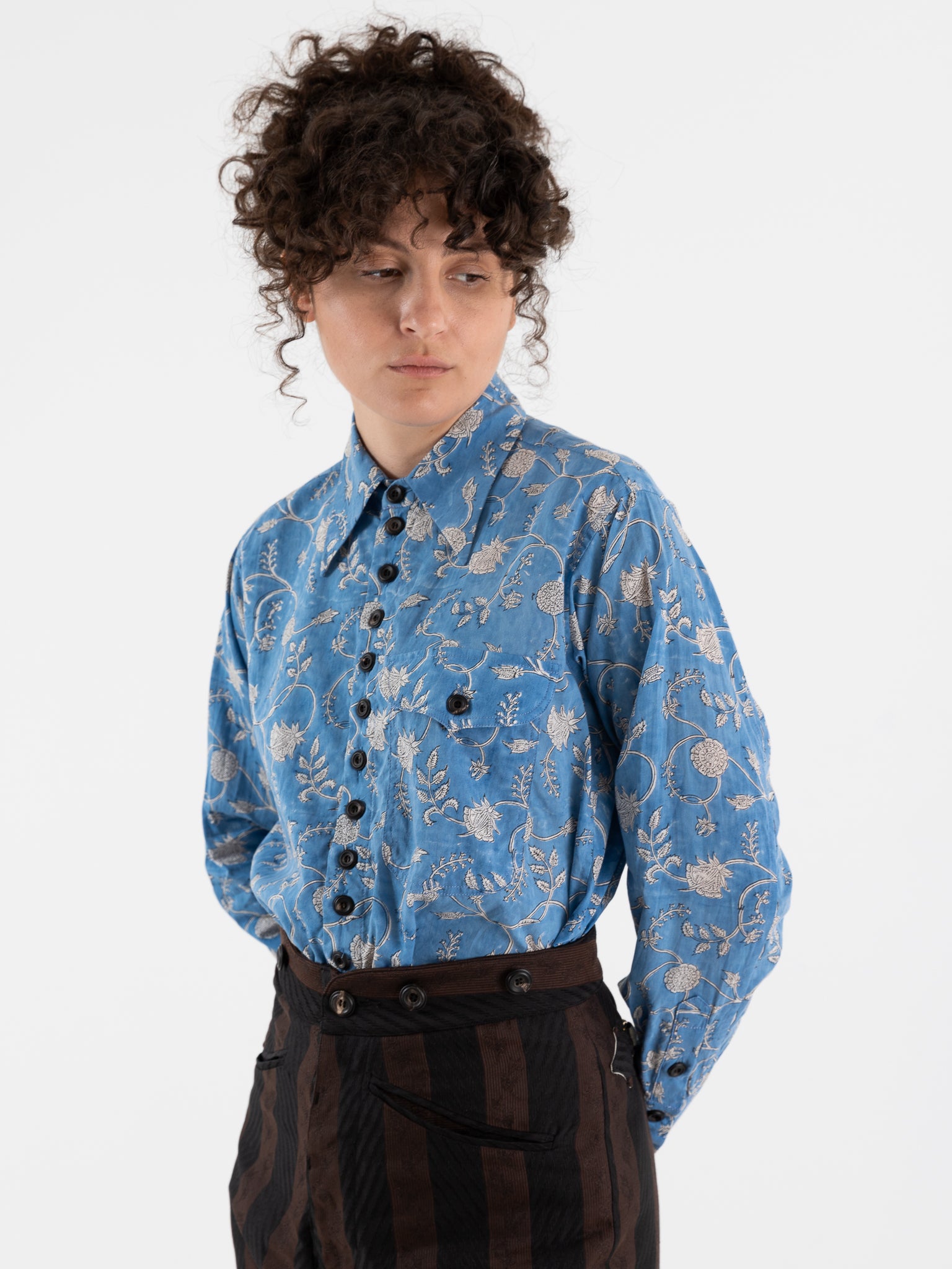 John Alexander Skelton Clink Shirt in Blue/White - JOHN ALEXANDER SKELTON at Worthwhile