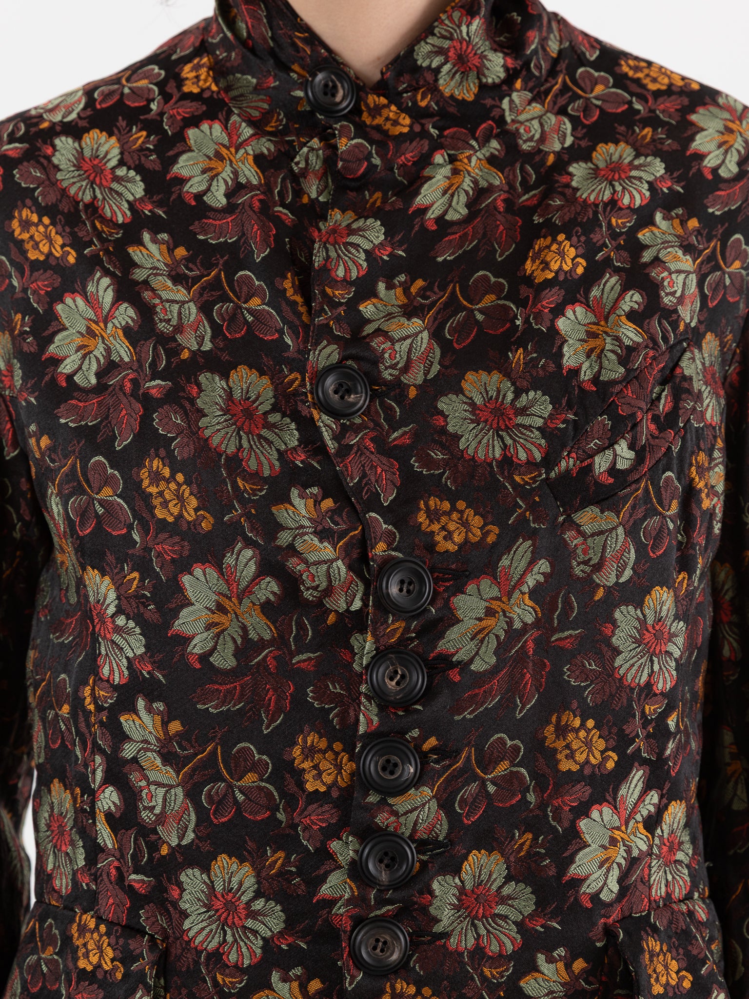 John Alexander Skelton Horace Jacket in Black & Floral Silk - JOHN ALEXANDER SKELTON at Worthwhile