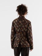 John Alexander Skelton Horace Jacket in Black & Floral Silk - JOHN ALEXANDER SKELTON at Worthwhile