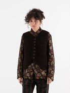 John Alexander Skelton Heavy Stitch Waistcoat in Dark Brown - JOHN ALEXANDER SKELTON at Worthwhile