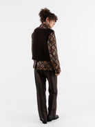 John Alexander Skelton Heavy Stitch Waistcoat in Dark Brown - JOHN ALEXANDER SKELTON at Worthwhile