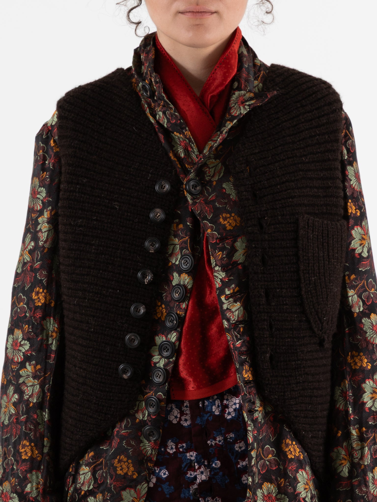 John Alexander Skelton Mashru Scarf in Red - JOHN ALEXANDER SKELTON at Worthwhile