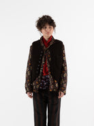 John Alexander Skelton Mashru Scarf in Red - JOHN ALEXANDER SKELTON at Worthwhile