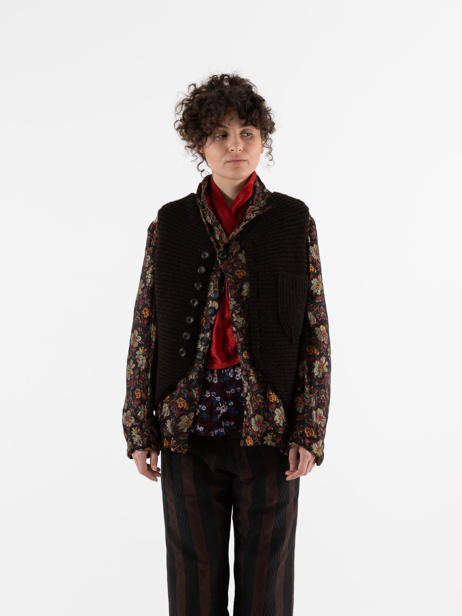 John Alexander Skelton Mashru Scarf in Red - JOHN ALEXANDER SKELTON at Worthwhile