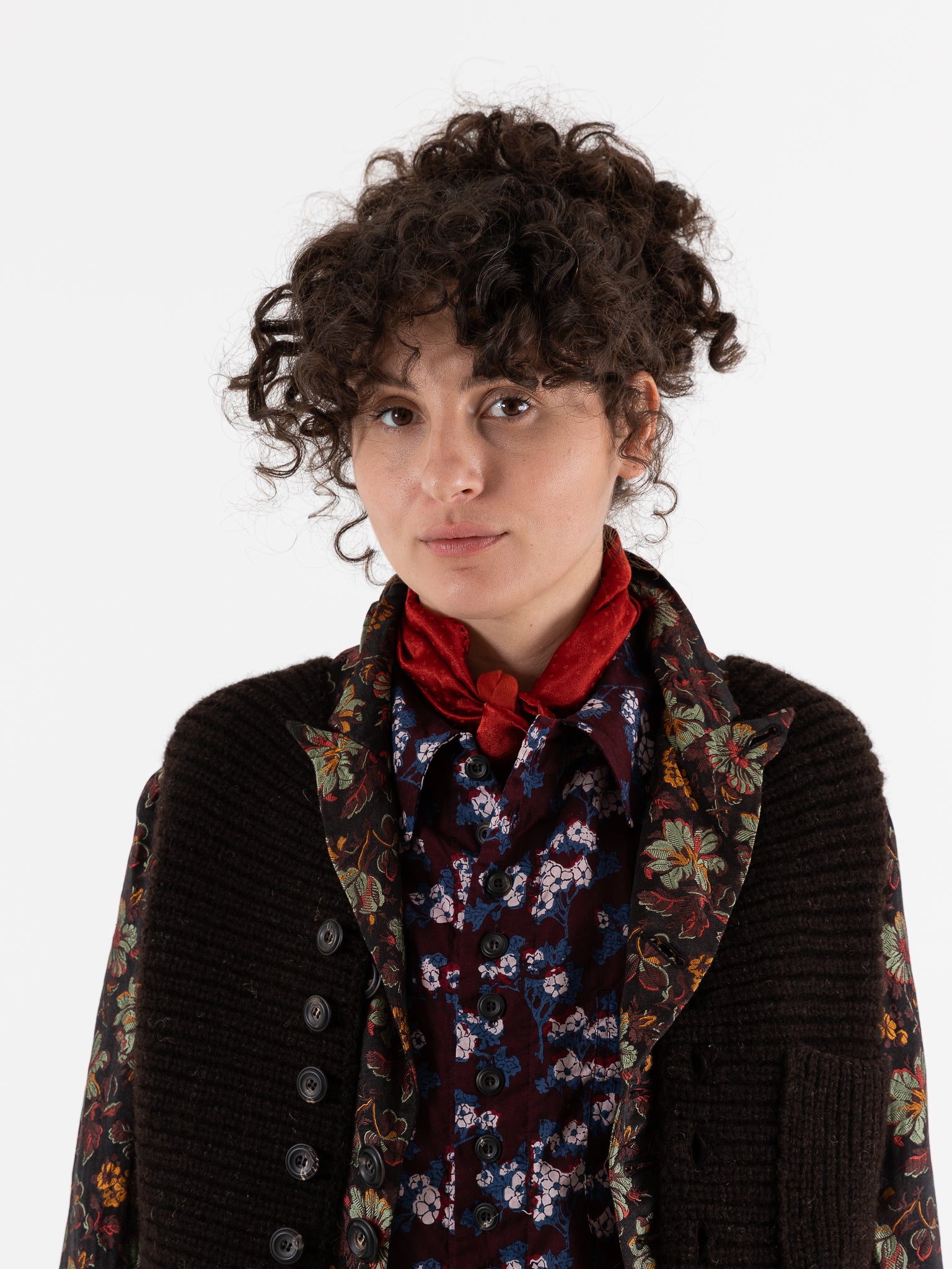 John Alexander Skelton Mashru Scarf in Red - JOHN ALEXANDER SKELTON at Worthwhile