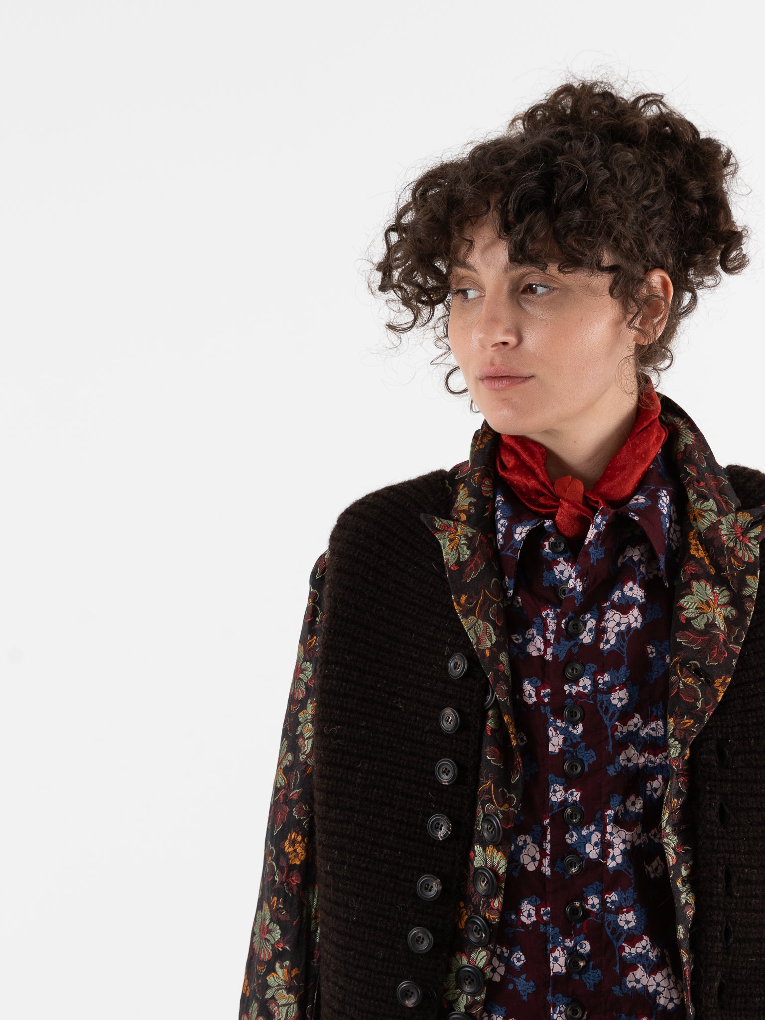 John Alexander Skelton Mashru Scarf in Red - JOHN ALEXANDER SKELTON at Worthwhile