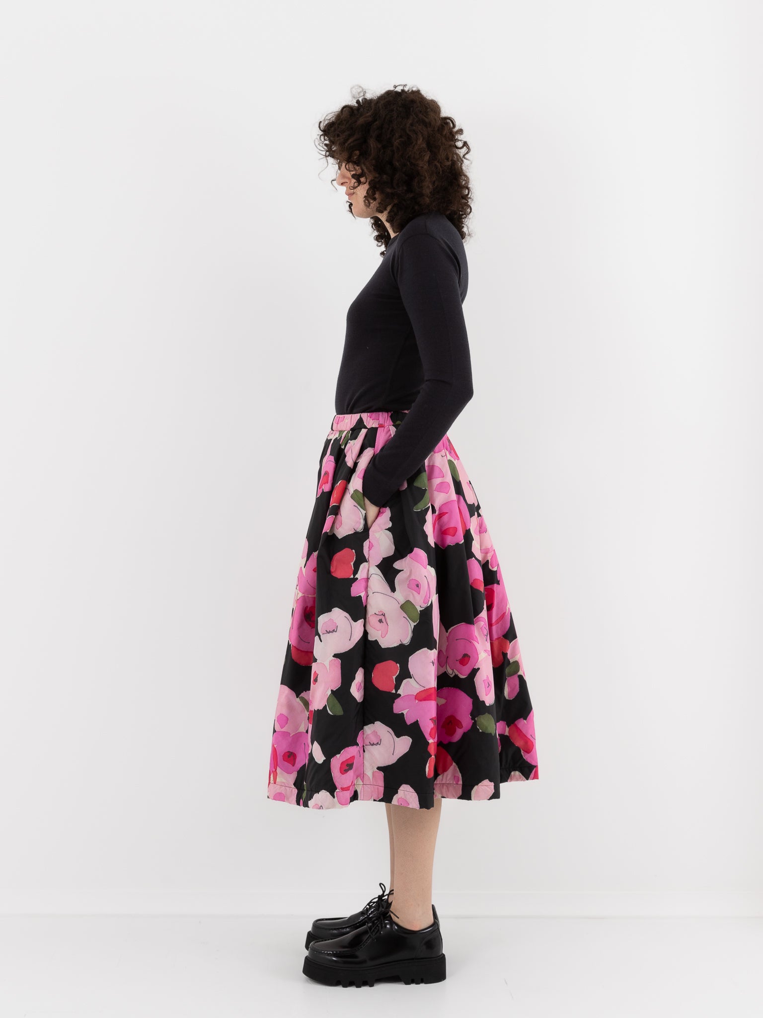 Konrad Sonia Skirt in Pink Roses & Black - KONRAD at Worthwhile - shop JACKET
