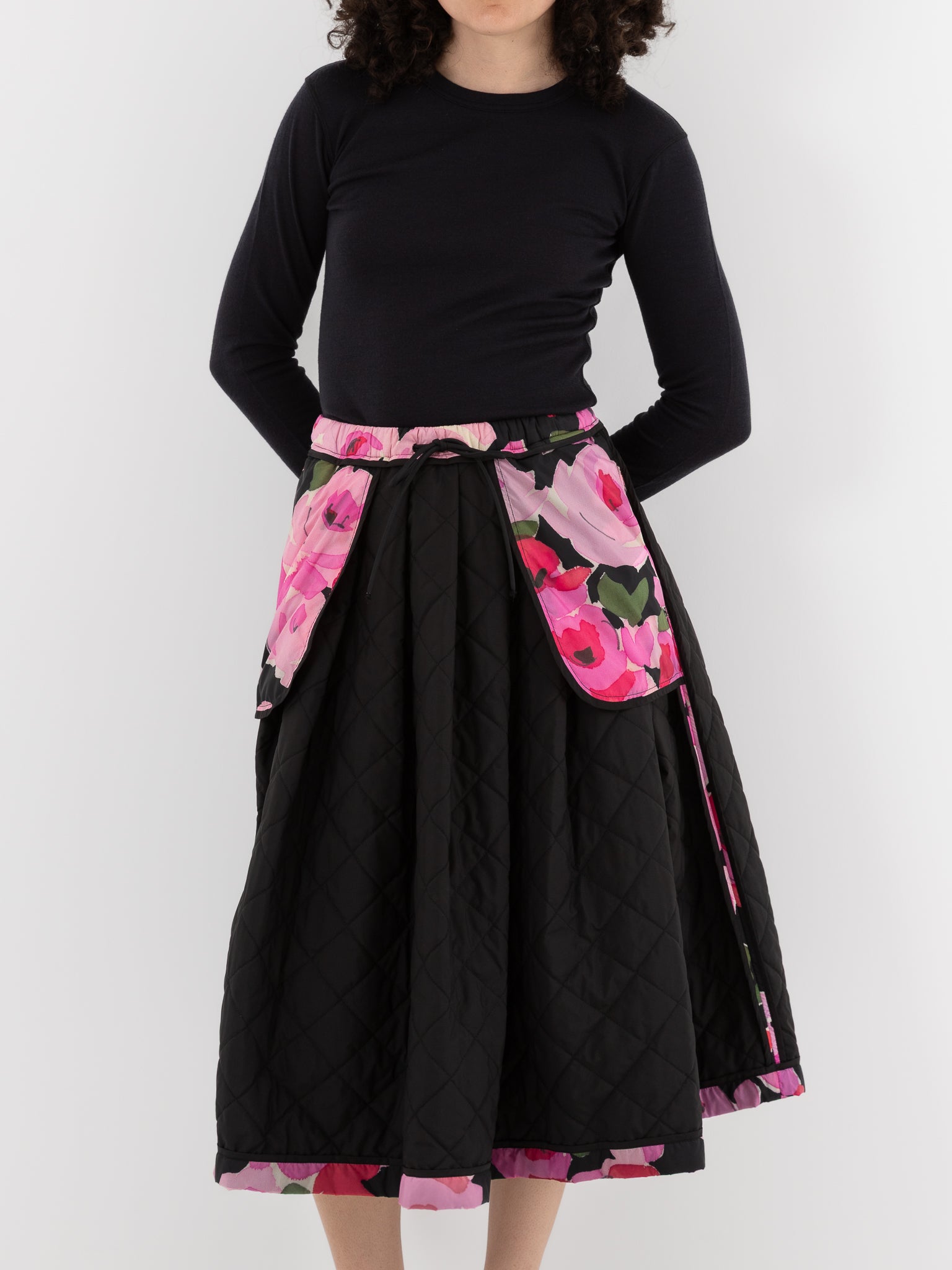 Konrad Sonia Skirt in Pink Roses & Black - KONRAD at Worthwhile - shop JACKET