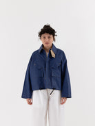 Konrad Florian Reversible Coated Linen Jacket in Natural & Delft - KONRAD at Worthwhile - shop COAT