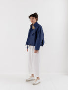 Konrad Florian Reversible Coated Linen Jacket in Natural & Delft - KONRAD at Worthwhile - shop COAT