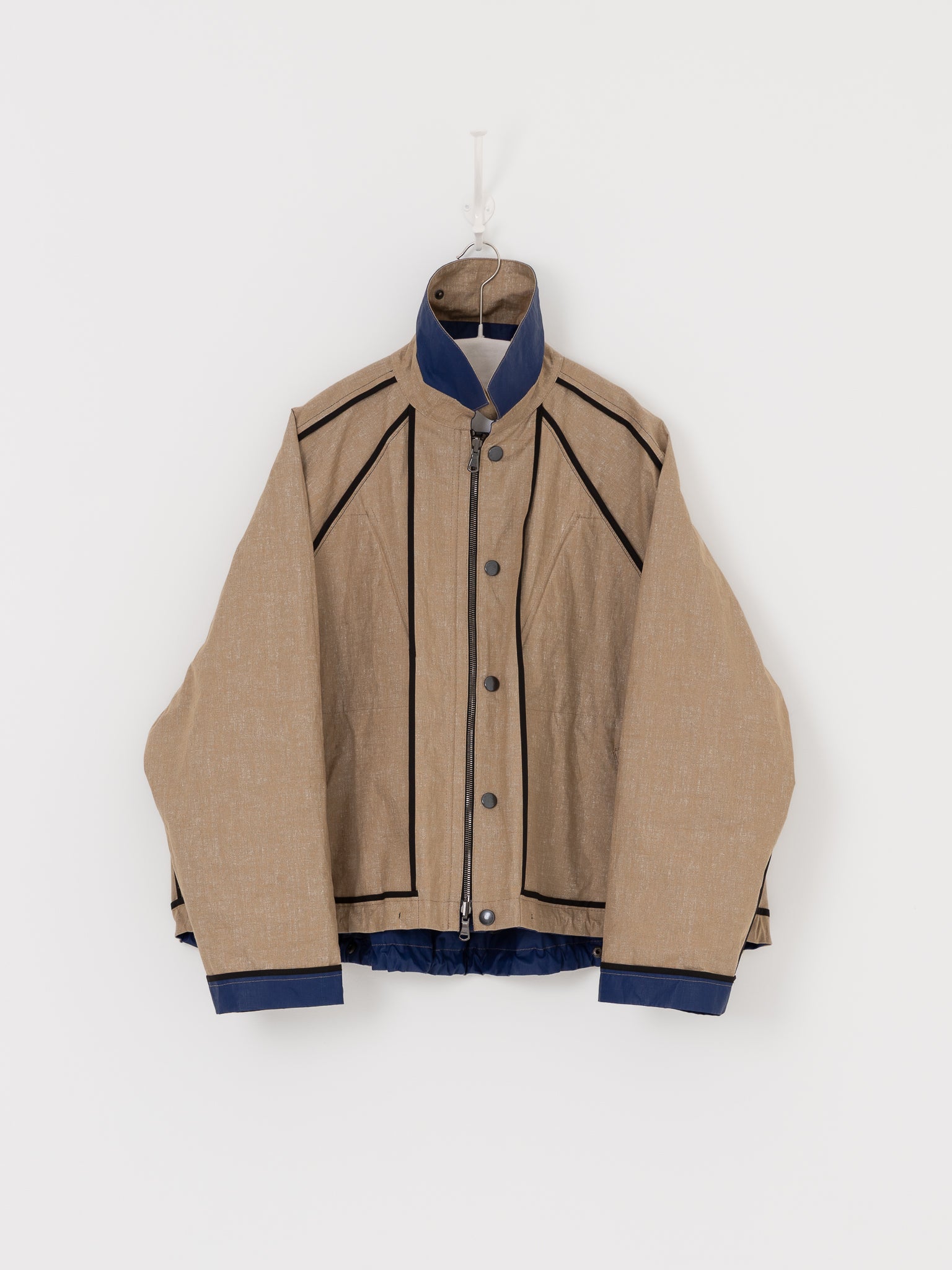 Konrad Florian Reversible Coated Linen Jacket in Natural & Delft - KONRAD at Worthwhile - shop COAT