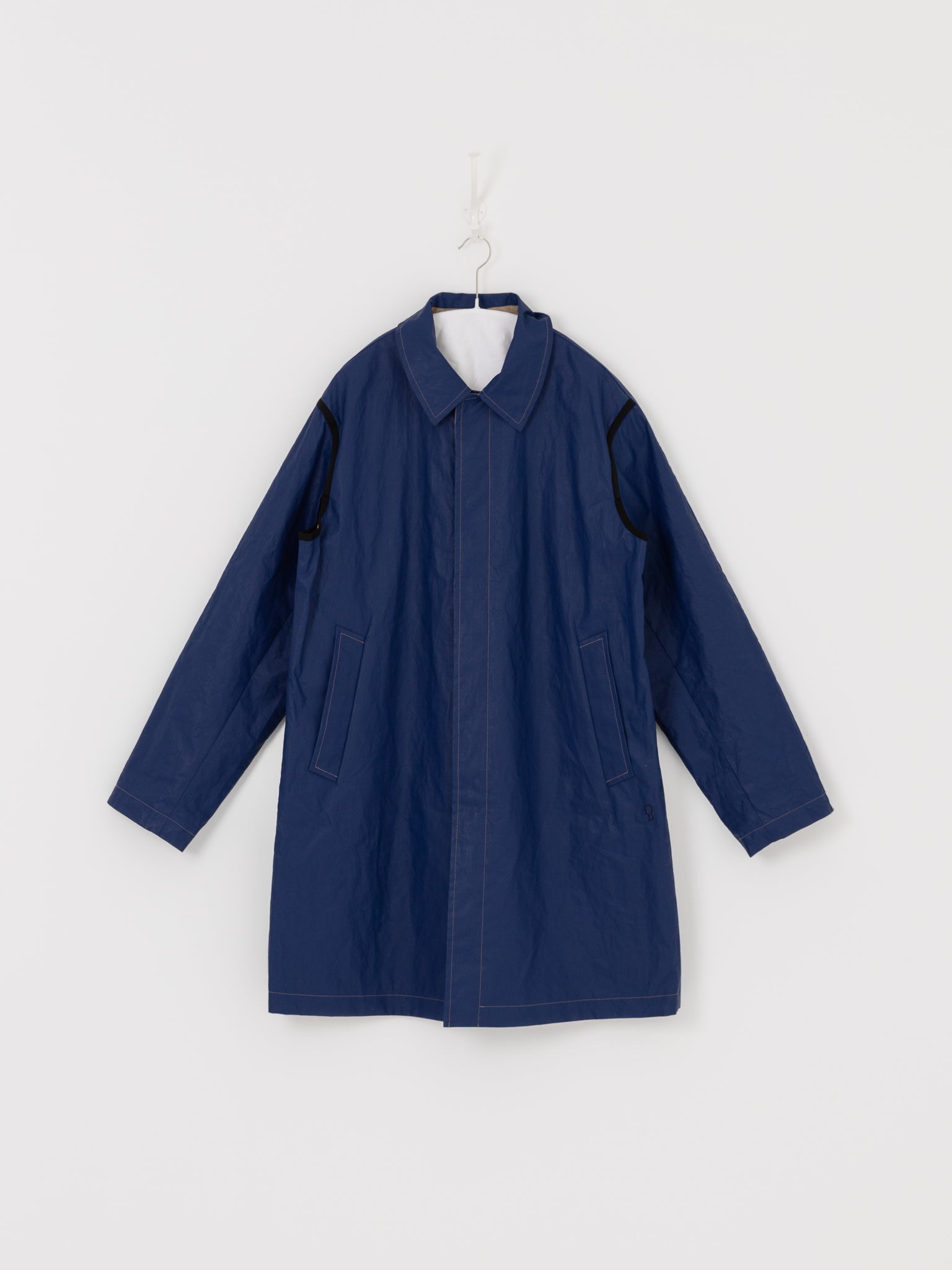 Konrad Joseph Reversible Coated Linen Coat in Natural & Delft - KONRAD at Worthwhile - shop COAT
