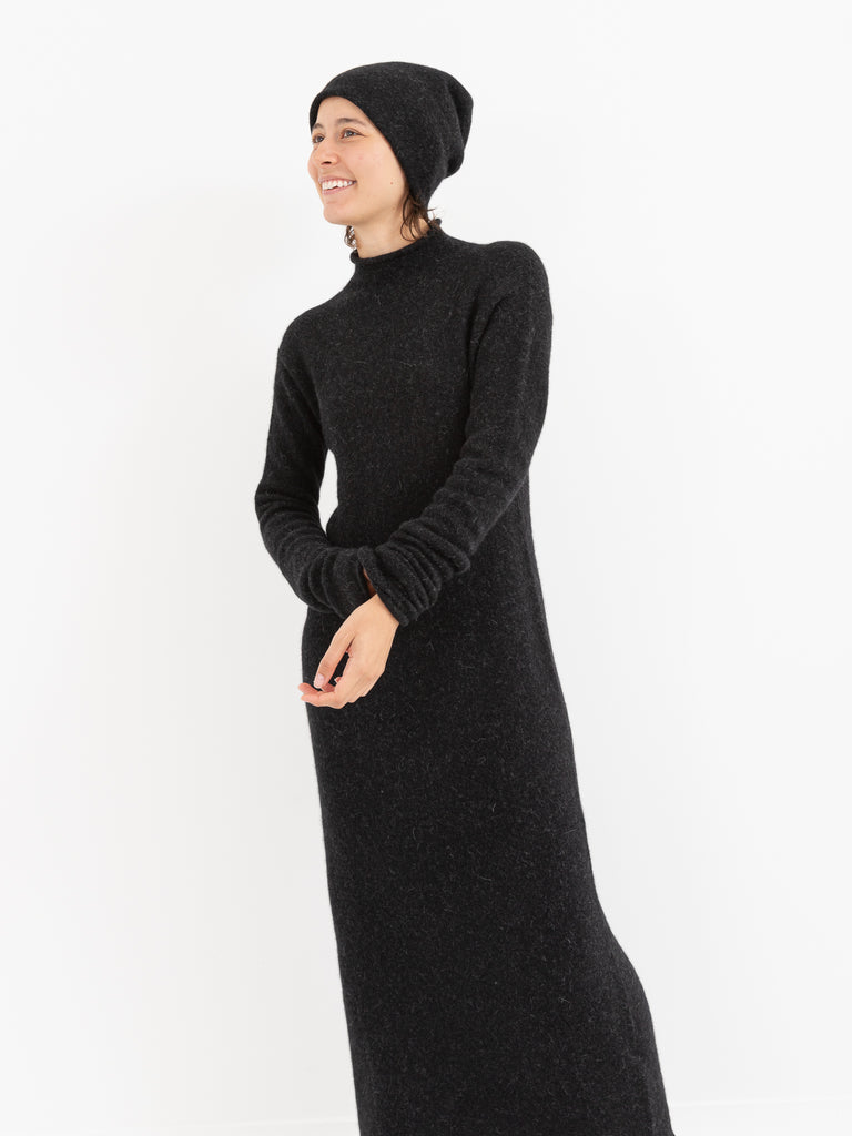 Lauren Manoogian Soft Rollneck Dress, Black Melange - Worthwhile