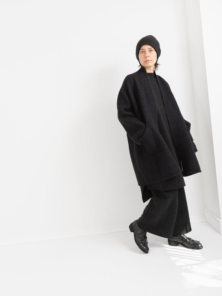 Lauren Manoogian Double Face Wide Coat, Black Melange - Worthwhile