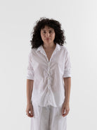 Llea Blue Dorie Shirt in White - LLEA BLUE at Worthwhile - shop TOP