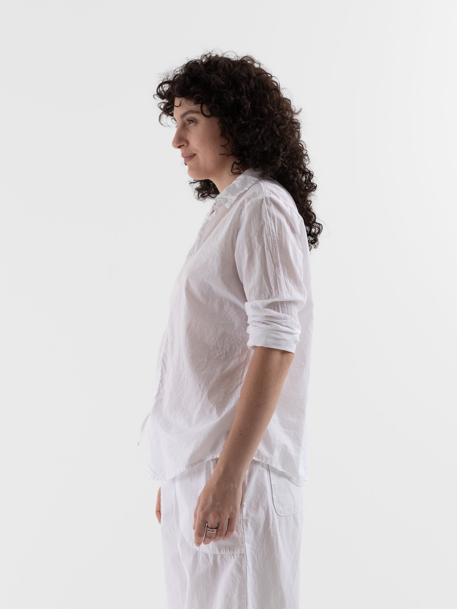 Llea Blue Dorie Shirt in White - LLEA BLUE at Worthwhile - shop TOP