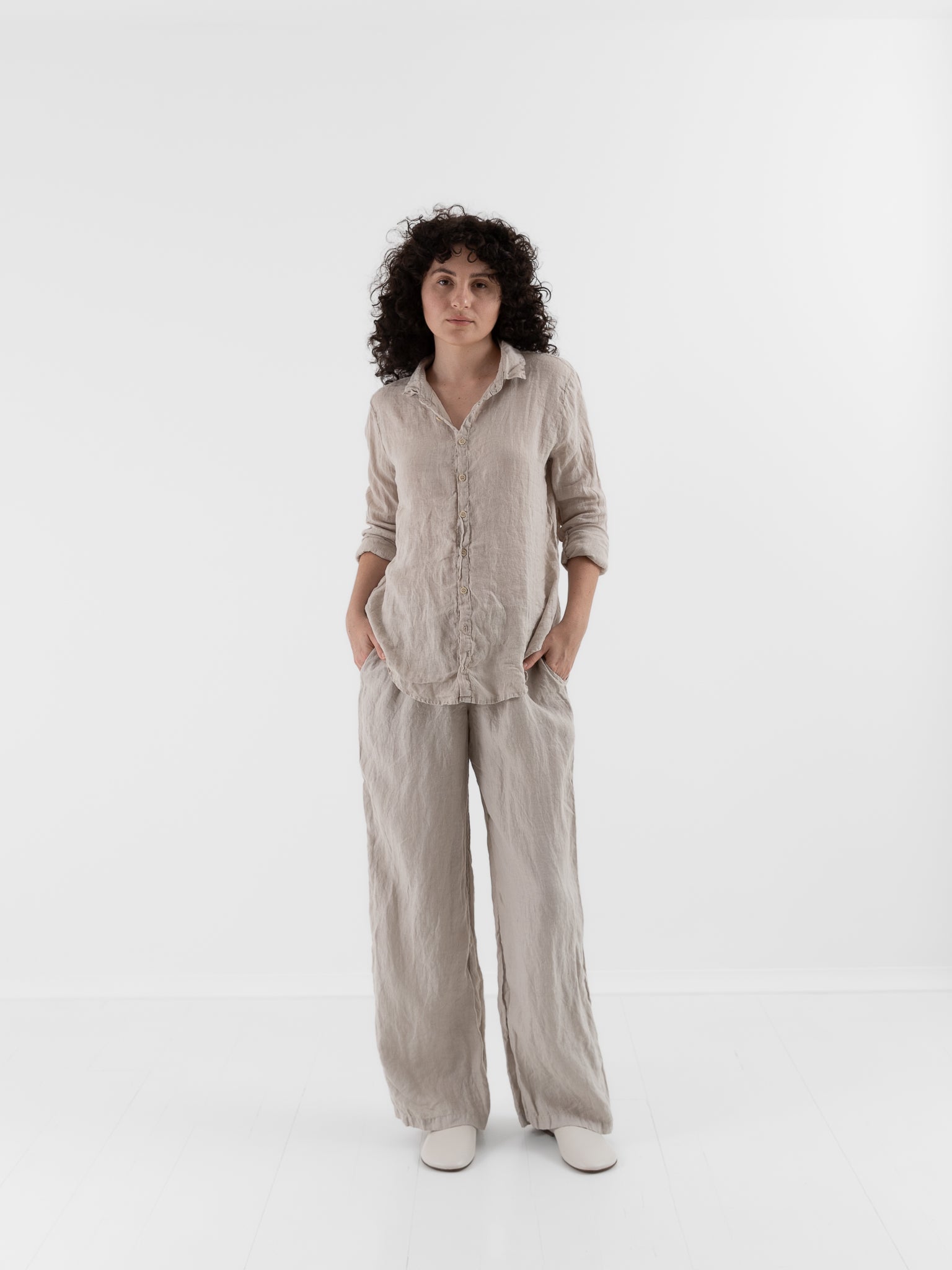 Llea Blue Dorie Shirt in Oat - LLEA BLUE at Worthwhile - shop TOP