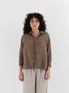 Llea Blue Aven Shirt in Bark - LLEA BLUE at Worthwhile - shop TOP