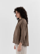 Llea Blue Aven Shirt in Bark - LLEA BLUE at Worthwhile - shop TOP