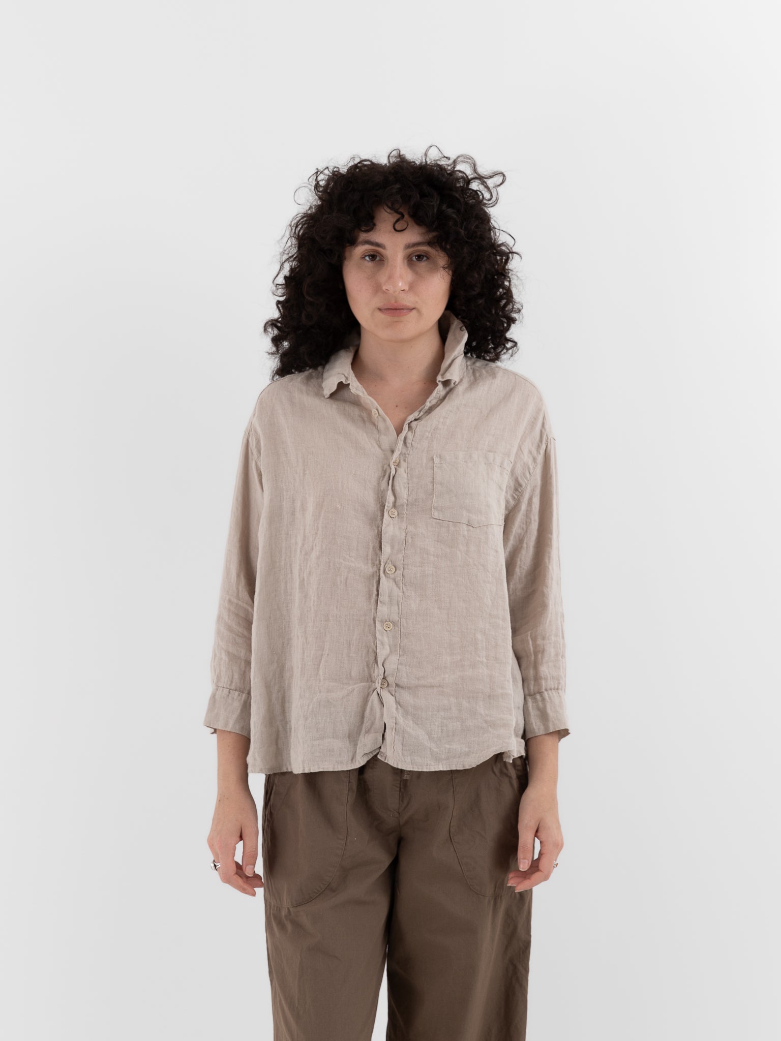 Llea Blue Aven Shirt in Oat - LLEA BLUE at Worthwhile - shop TOP