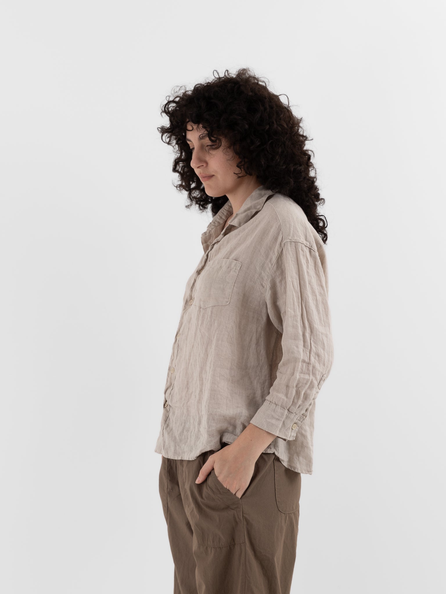 Llea Blue Aven Shirt in Oat - LLEA BLUE at Worthwhile - shop TOP