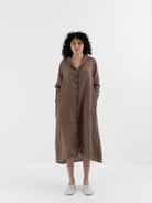 Llea Blue Frankie Dress in Bark - LLEA BLUE at Worthwhile - shop DRESS